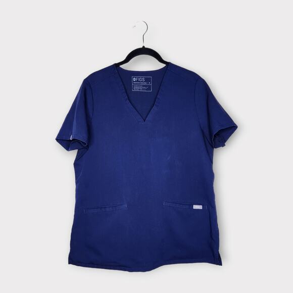 Figs Blue Short Sleeve Women's Top - Picture 1 of 6